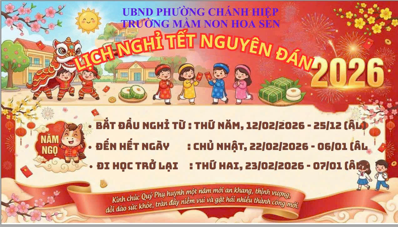 THÔNG BÁO LỊCH NGHỈ TẾT NGUYÊN ĐÁN 2026